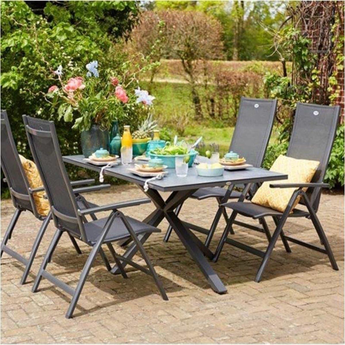 Hartman Aruba Aluminium tuinstoel - Antraciet verstelbaar thumbnail 6