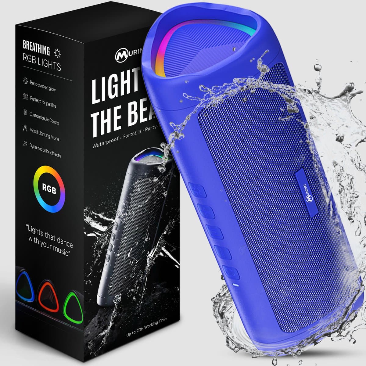 Muring Muring Bluetooth Speaker: 15W stereo, 20 uur, IPX5, TWS - afbeelding 1