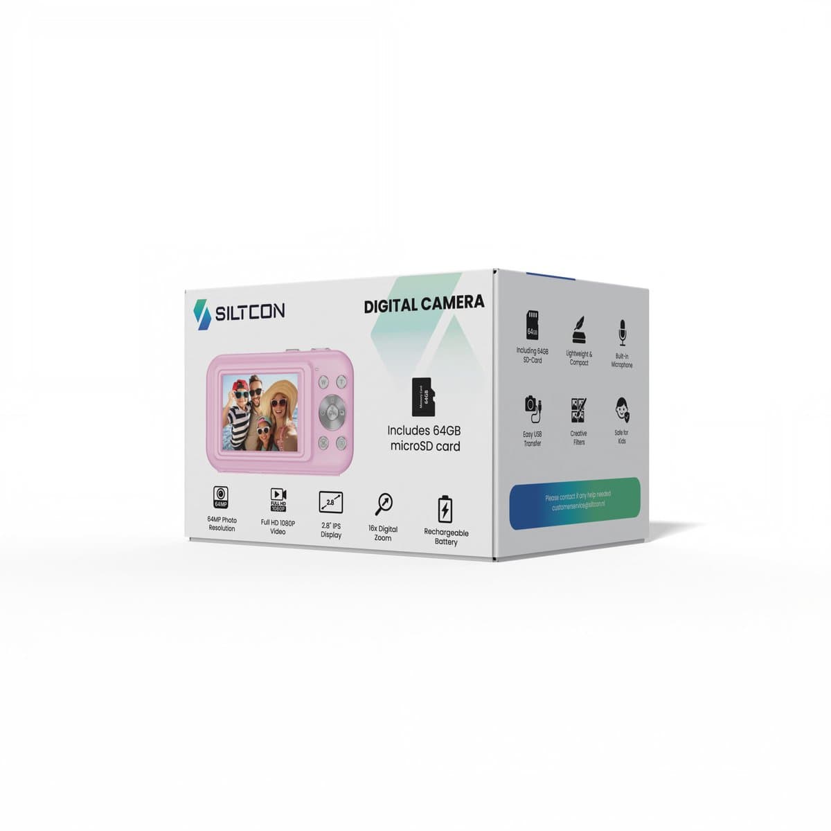 Siltcon SI161-2 roze compactcamera met 64GB thumbnail 8
