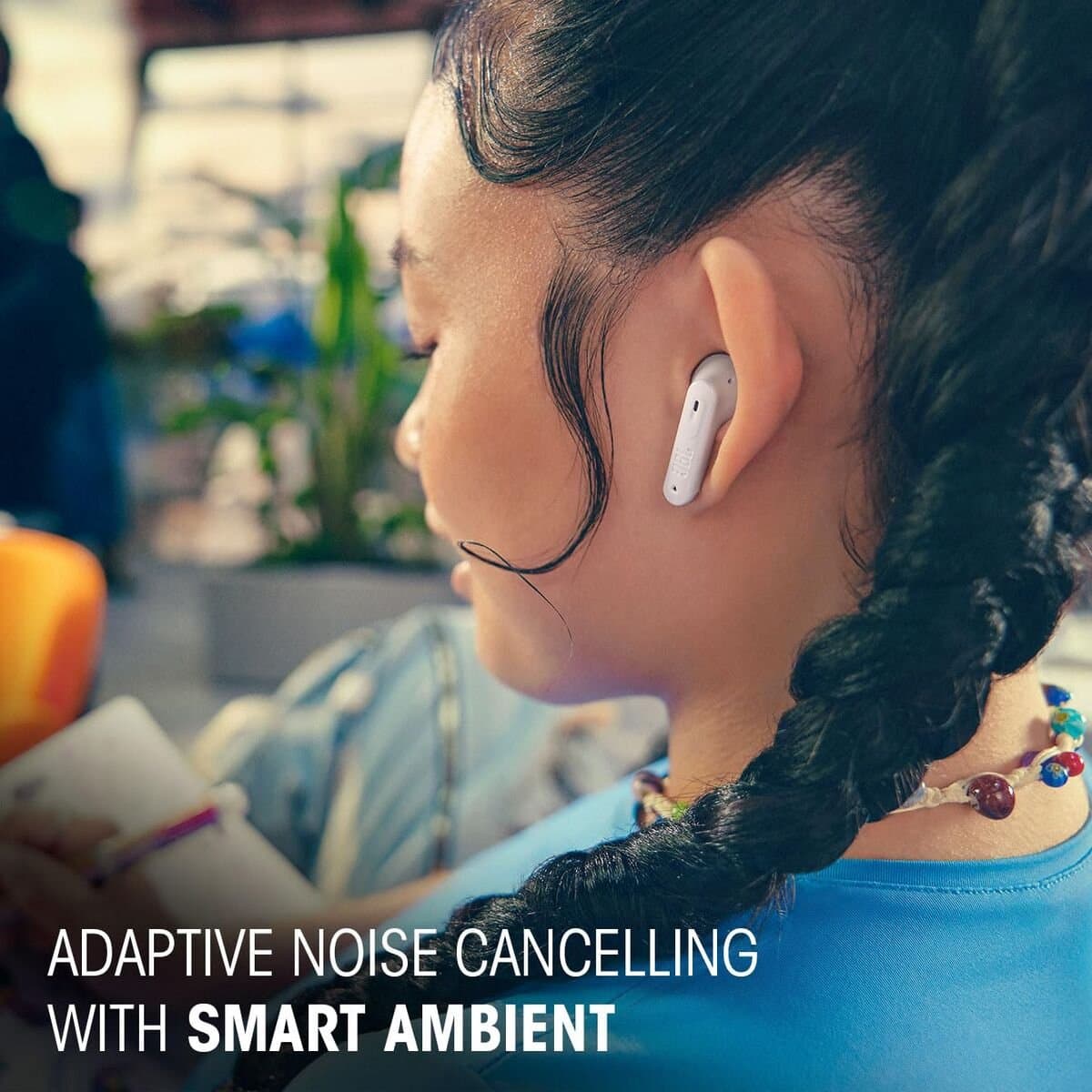JBL Tune Flex 2 - Noise Cancelling Oordopjes - Draadloos Bluetooth - True Wireless In-ear - 48 uur speeltijd - Open of Gesloten Pasvorm - IP54 - Blauw thumbnail 6