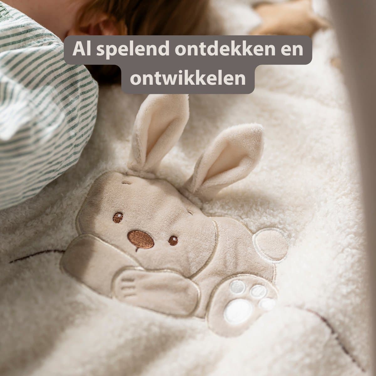 Nattou TEDDY Speelmat Baby met bogen vierkant - 70 x 80 cm - Activiteiten Speelkleed Baby - Baby Speelgoed thumbnail 5