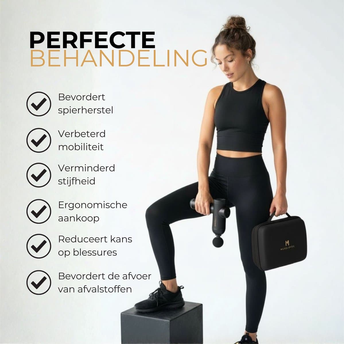 MusclePro Prime 12V massage gun: 99 standen, 8 mondstukken, koffer thumbnail 7