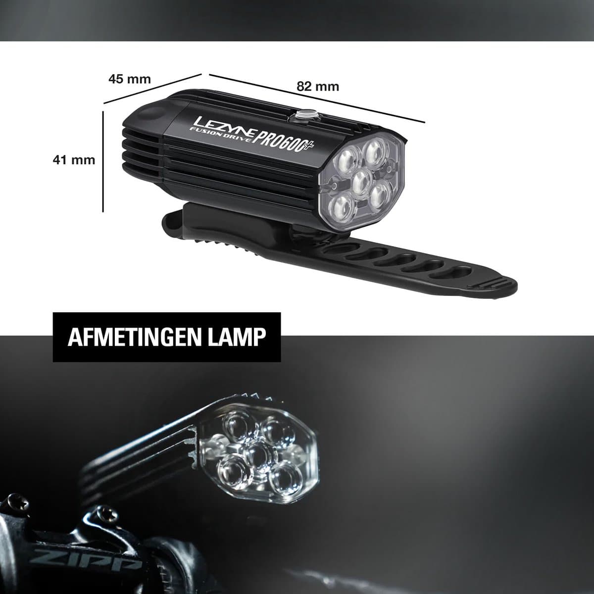 Lezyne Fusion Drive Pro 600 + KTC Drive Pro+ - Fietsverlichting set - Fietslicht voor en achter - Oplaadbaar - Waterdicht - 600 lumen - Zwart thumbnail 5