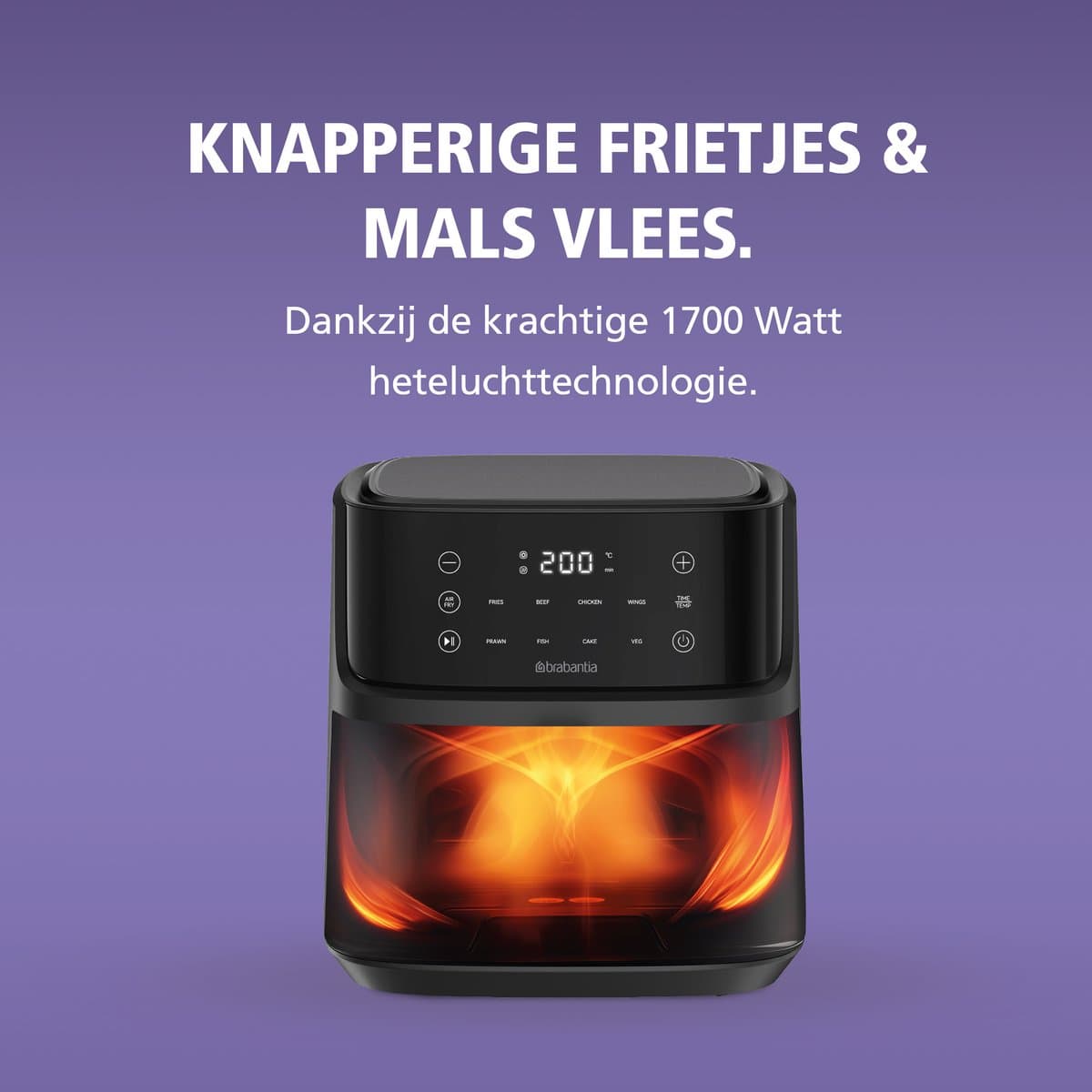 Brabantia Airfryer XXL - 7.6 liter - Digitaal Touchscreen - 8 Kookprogramma's - Tot 8 Personen - PFAS-Vrij - 80ºC tot 200ºC - 1700 Watt - BBEK1138 thumbnail 4
