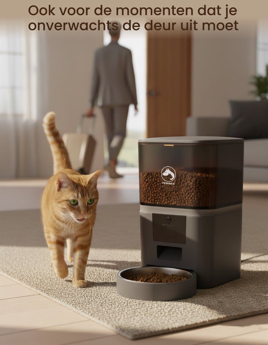 PetMeals® SmartFeed Pro - Automatische Voerbak - WiFi & App Bediening - 6L Inhoud - Voor Katten & Honden - Zwart thumbnail 3