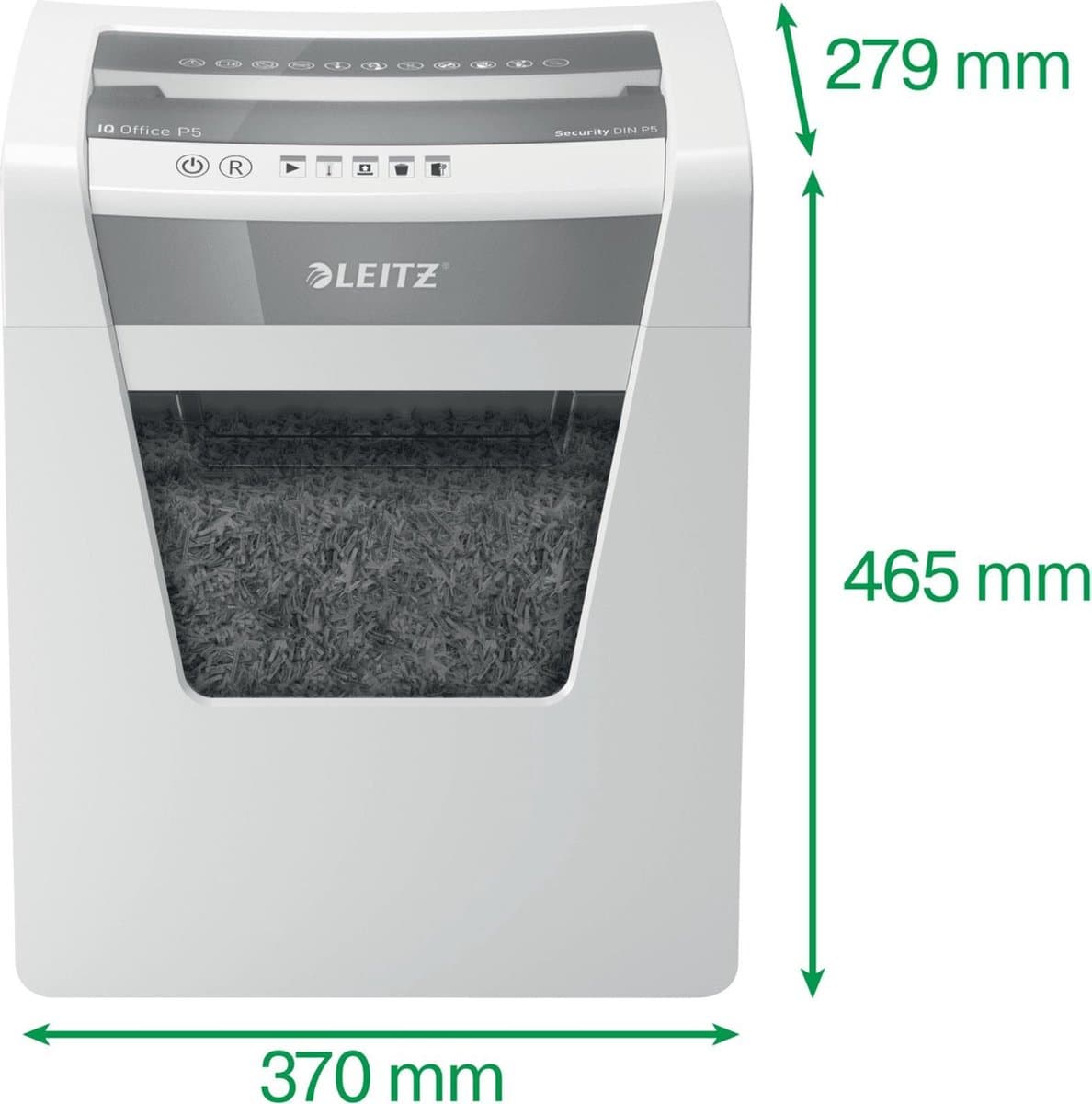 Leitz IQ Office Papierversnipperaar - P5 Snippers - Tot 10 Vel - 23L - Wit thumbnail 3