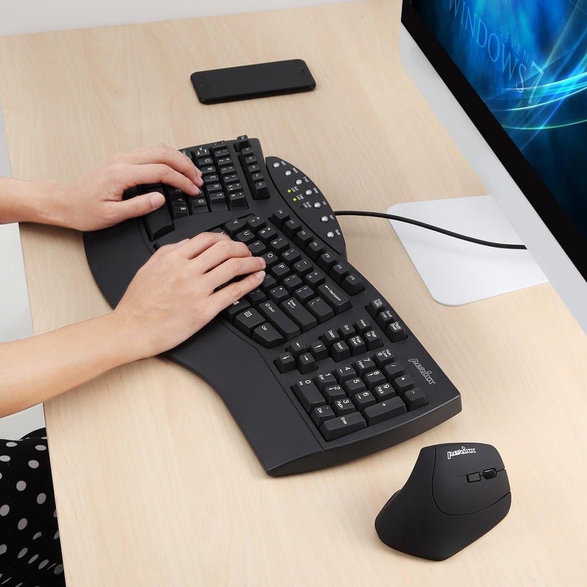 Perixx Bedrade Toetsenbord Periboard 512 Voor Windows Mac Ergonomisch Comfort thumbnail 8