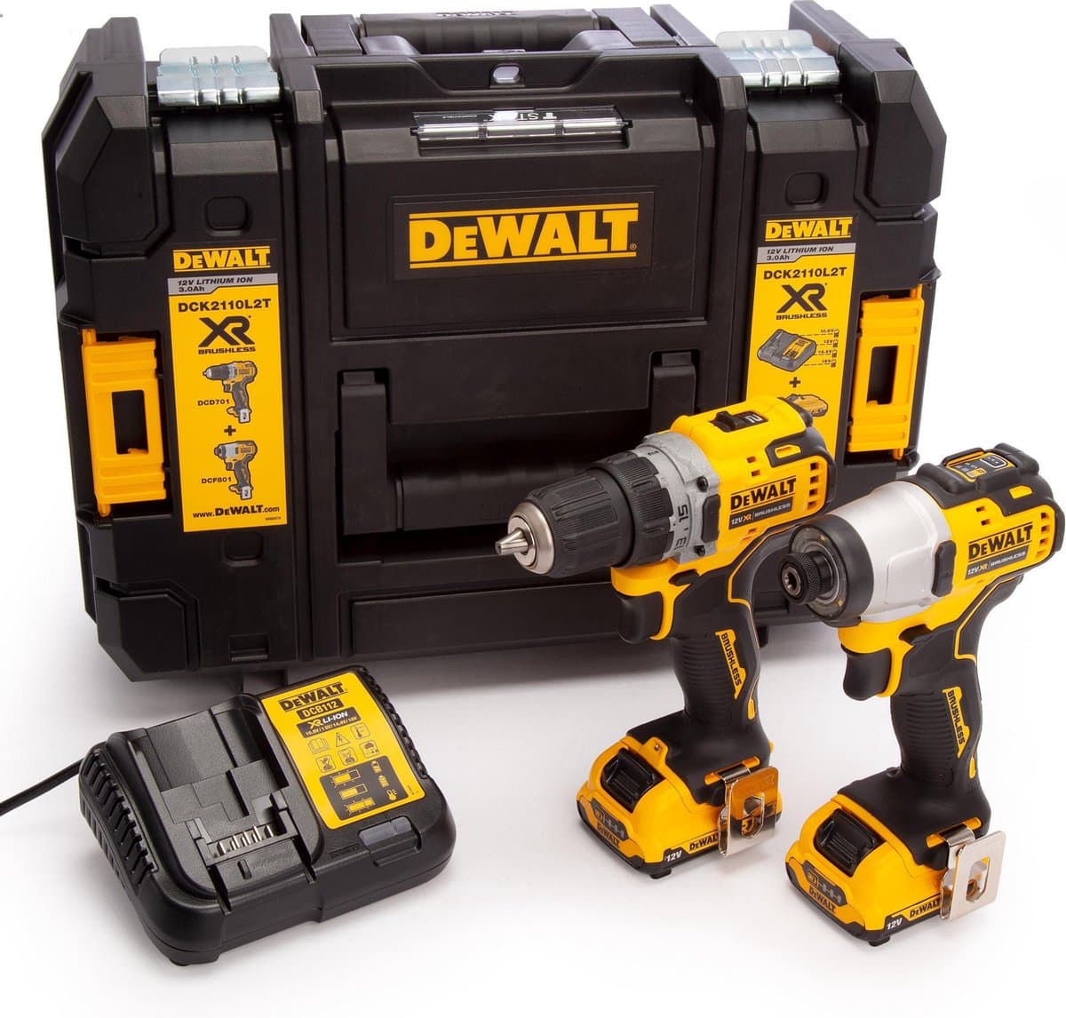 DeWALT DCK2110L2T Accu combiset 2-delig (DCD710 + DCF815) 12V XR 3.0Ah in TSTAK thumbnail 3