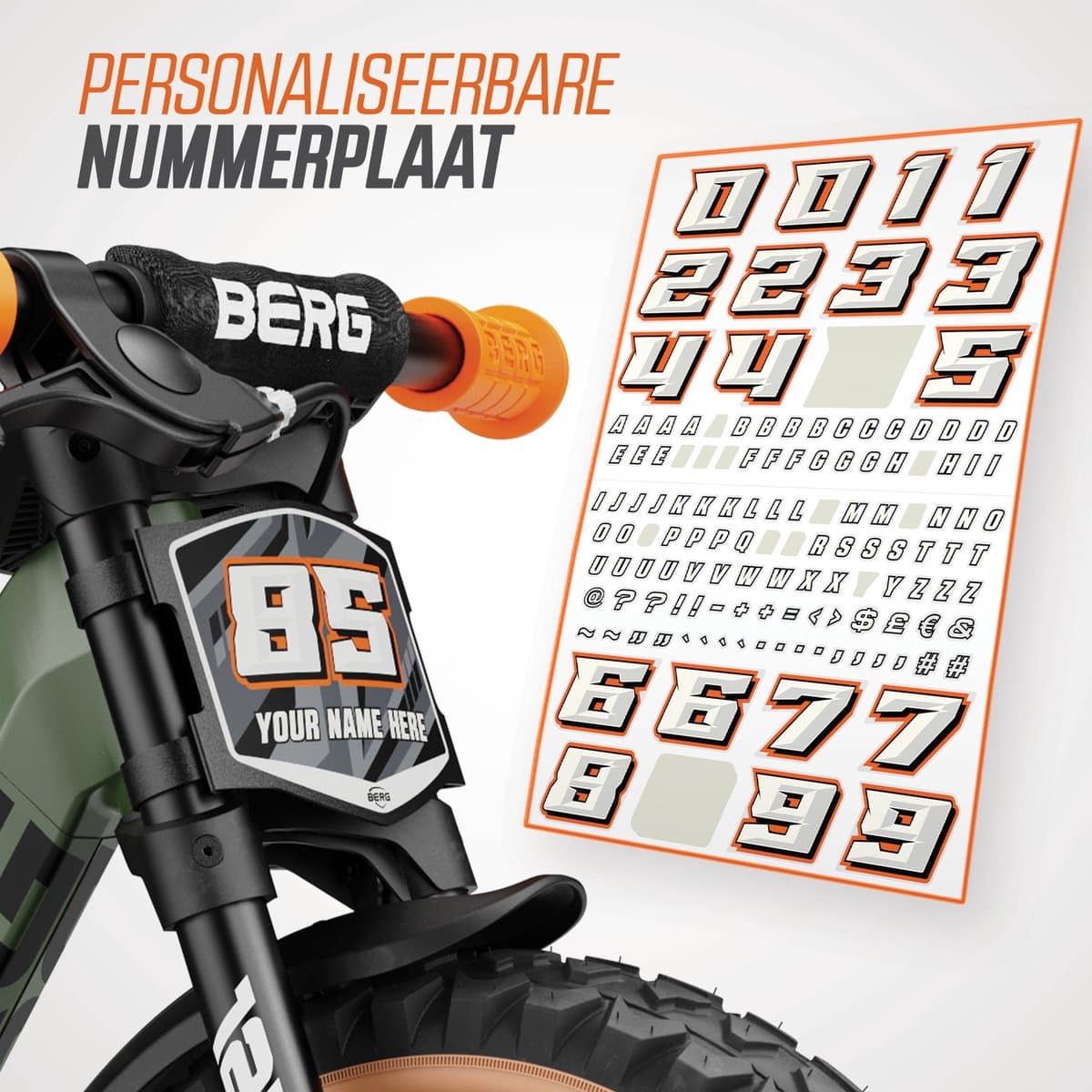 BERG Biky Trail Loopfiets - 12 inch - Lichtgewicht magnesium frame - Incl. Handrem - Verstelbaar zadel - 2 tot 5 jaar - Groen/Oranje thumbnail 8