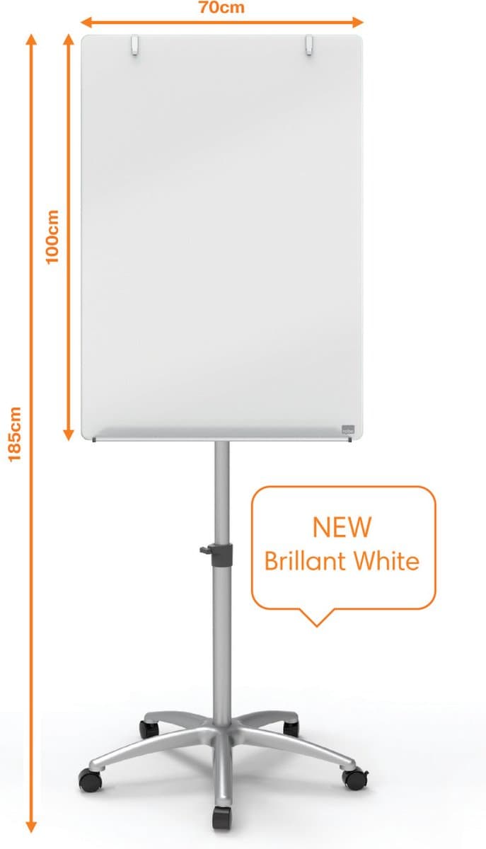 Nobo Impression Pro Mobiele Glas Flipover - Inclusief Whiteboard Marker en Magneten - Wit thumbnail 8