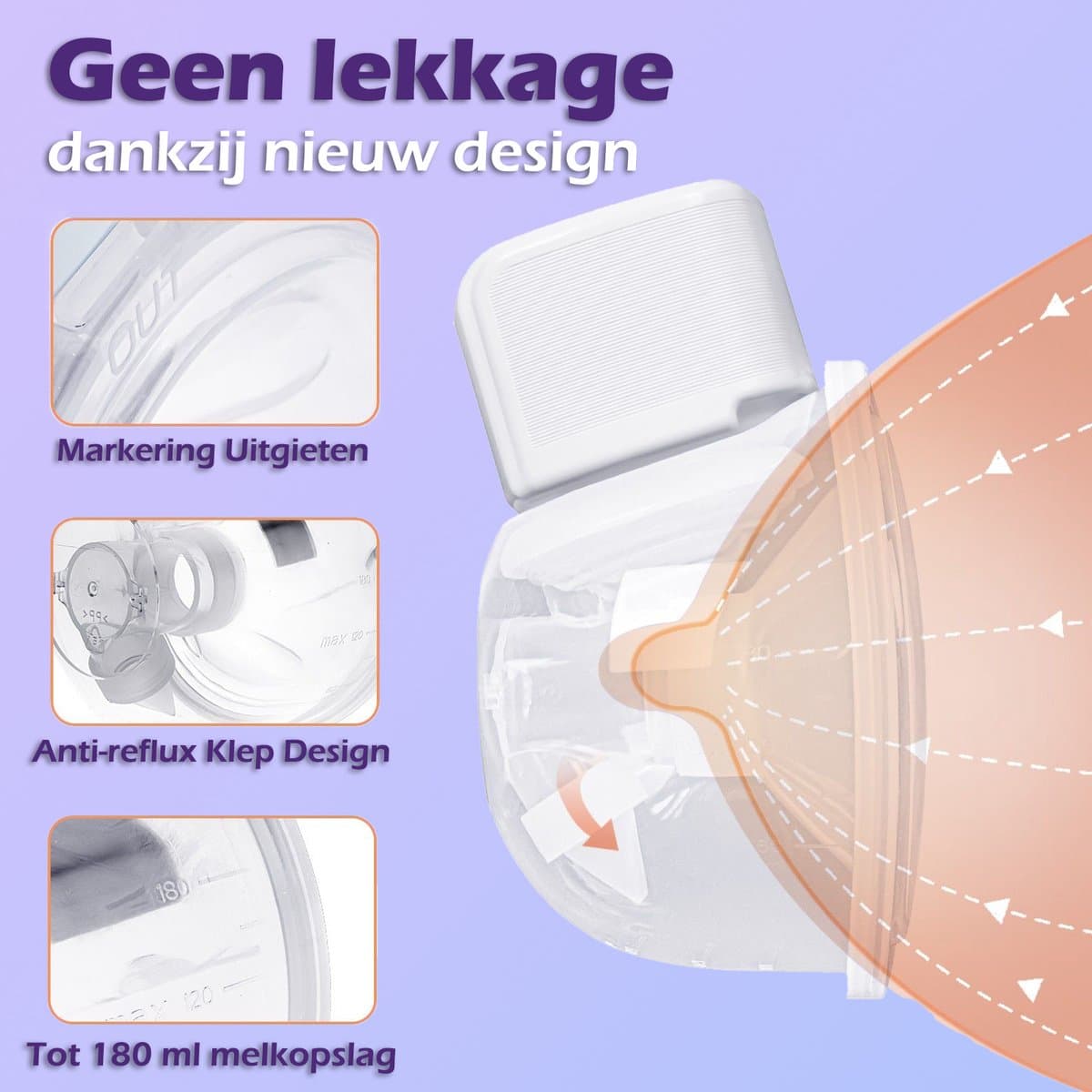 OPTIMERA® - Handsfree Borstkolf - Elektrische Borstkolf - Dubbele Elektrische Borstkolf - Incl. 20 Moedermelk Bewaarzakjes, 4 Verschillende Borstmaten & Reistas thumbnail 8