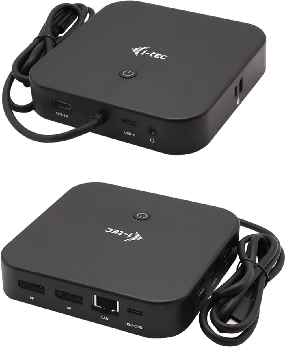i-tec - USB-C Thunderbolt 3™ - Compact Dock - dual 4K DisplayPort - 100W Power Delivery - 6 USB-poorten en Gigabit Ethernet thumbnail 3