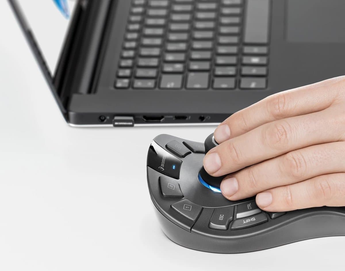 3Dconnexion SpaceMouse Pro Wireless - Bluetooth Edition - 3D-muis - ergonomisch - 15 knoppen - draadloos - Bluetooth, 2.4 GHz, USB-C - USB draadloze ontvanger thumbnail 3