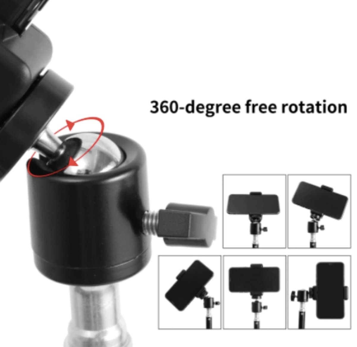 Tripod Camera Statief 2m hoog voor Fotocamera en Smartphone - Canon – Nikon - Spiegelreflexcamera + Bluetooth Remote Shutter Zwart HiCHiCO® thumbnail 3