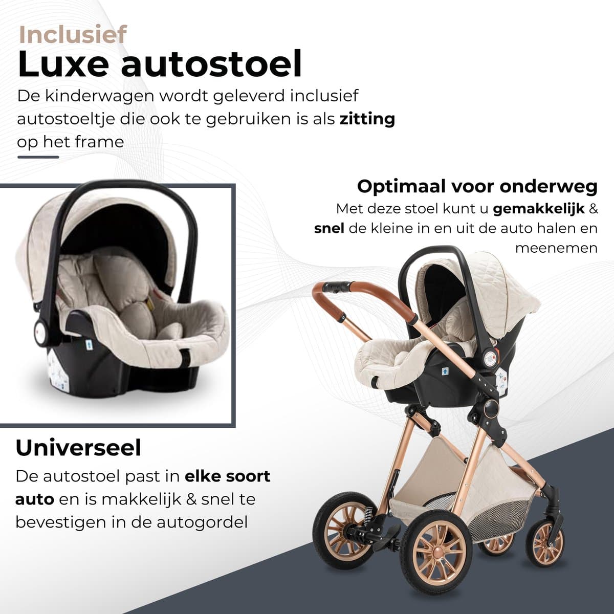Lunola Nova 3-in-1 Kinderwagen met Autostoel 0-20kg thumbnail 4