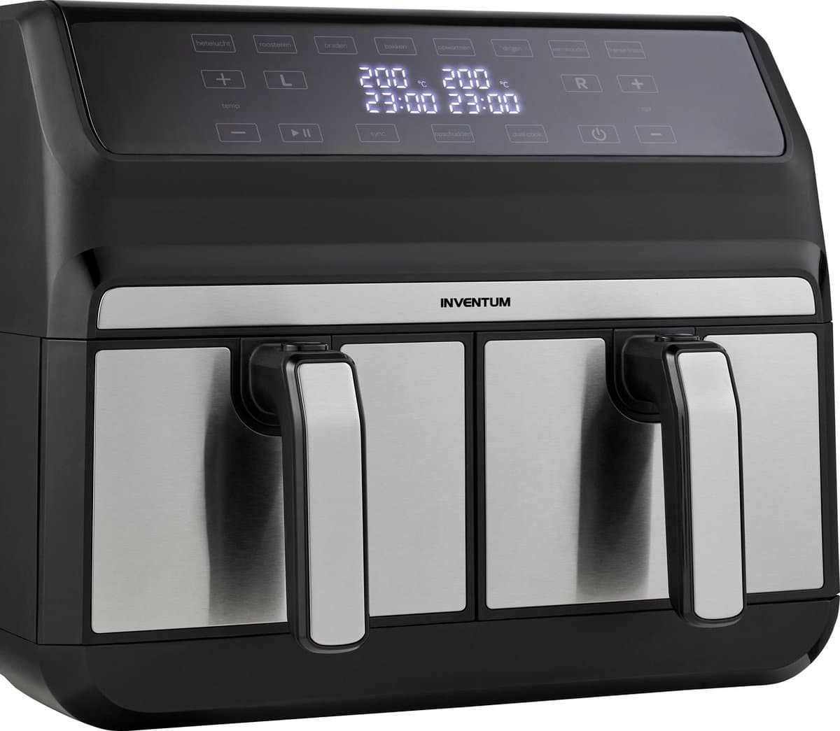 Inventum GF800HLD Dubbele Airfryer XXL - 8L - Dual Cook - Grill- & roosterfunctie - 8 programma's - 80-200 °C - PFAS-vrij - Tot 6 personen - Zwart/RVS - WK thumbnail 8