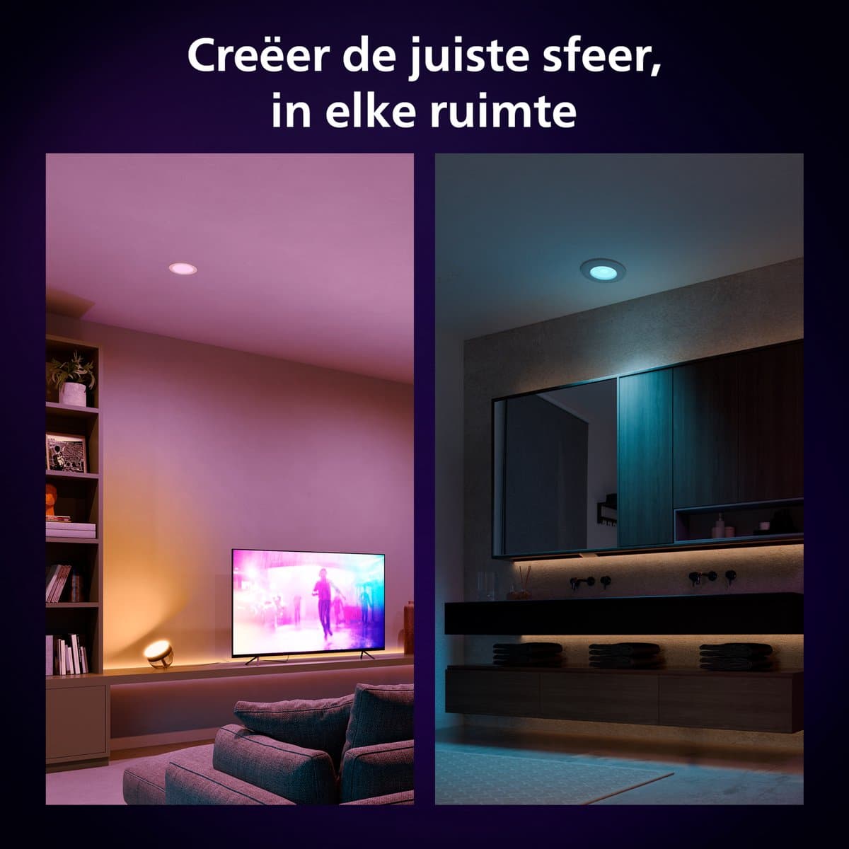 Philips Hue inbouwspot dun - 16 miljoen kleuren en dimbaar thumbnail 5