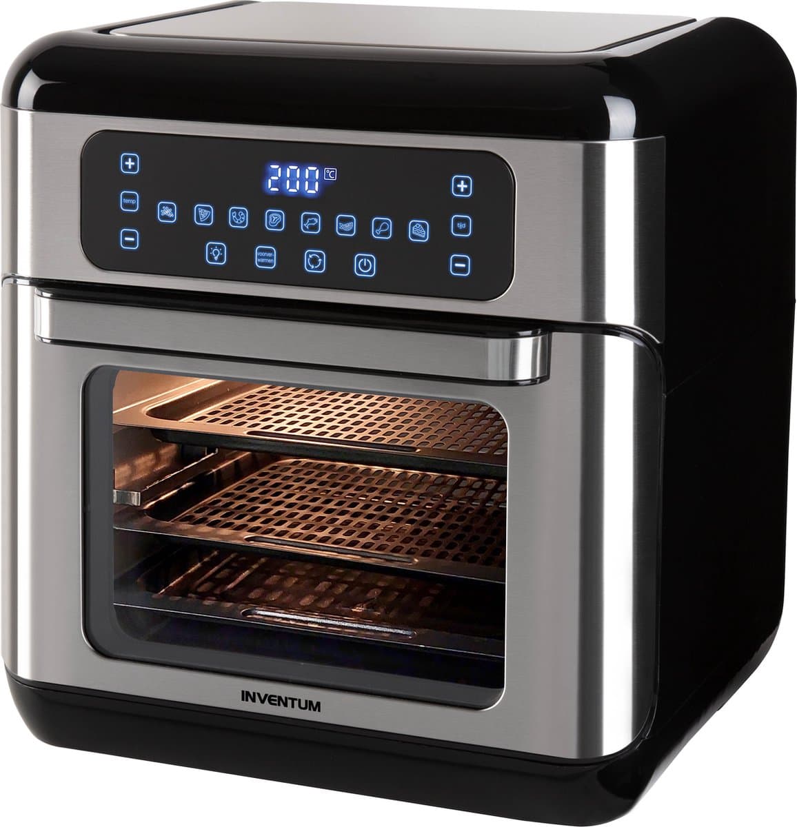 Inventum GF1200HLD Airfryer Oven XXL - 12L - 8 programma's - 80-200 °C - Tot 6 personen - Zwart/RVS - WK thumbnail 3