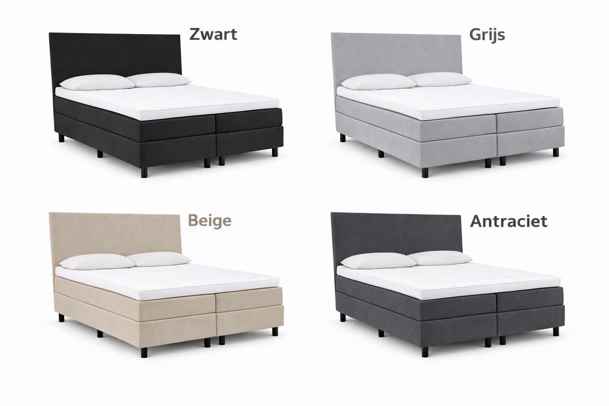 Boxspring SleepEase - 180x200 Compleet - Antraciet Glad - Golden Matrassen Zeeland thumbnail 2