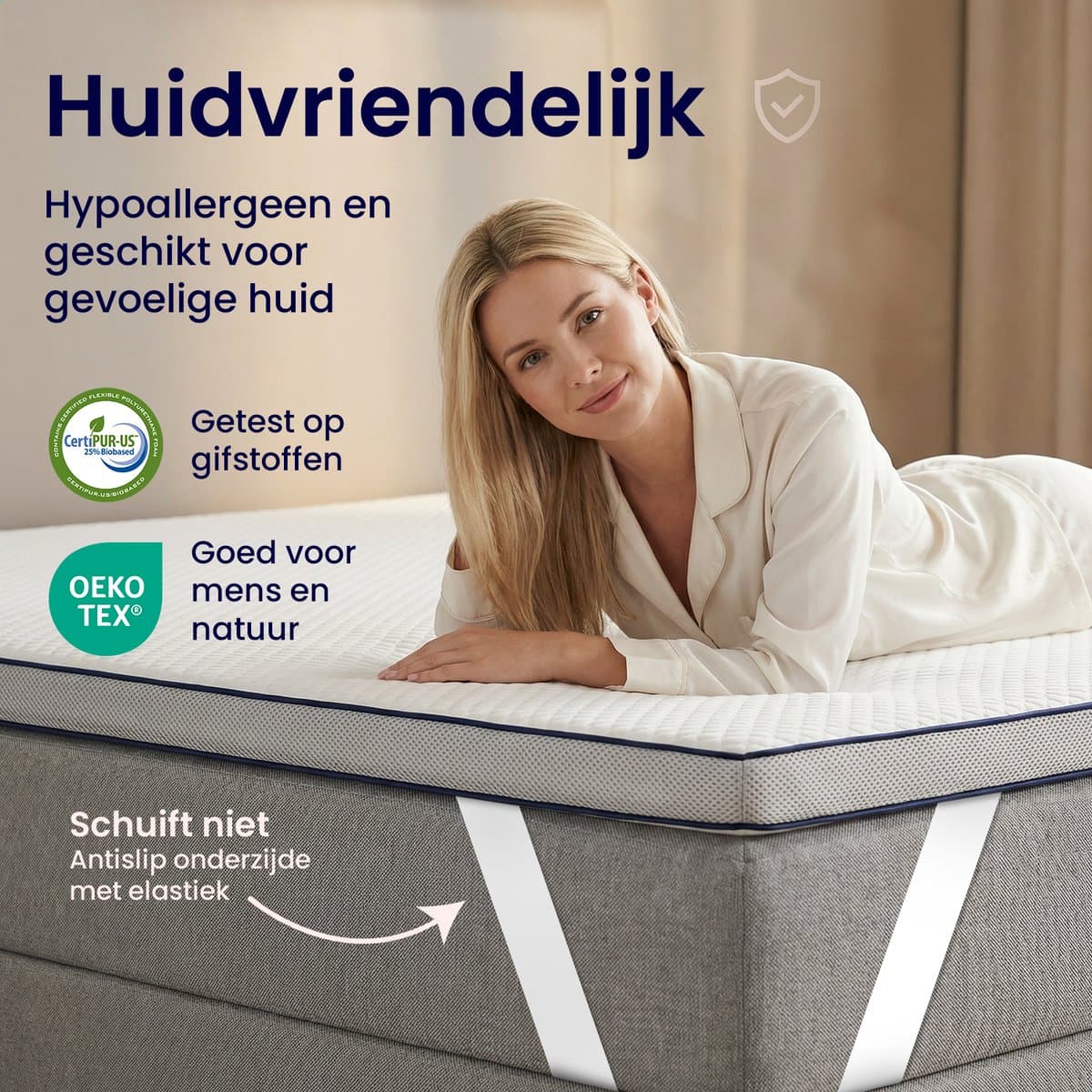Soulsnooze® DuoComfort Matras Topper 160x200 cm - Matrastopper Memory Foam - Traagschuim Topmatras - Topdekmatras - Topmatrassen - Aanpasbaar Design - 3D Air Mesh - Medium Hardheid thumbnail 7