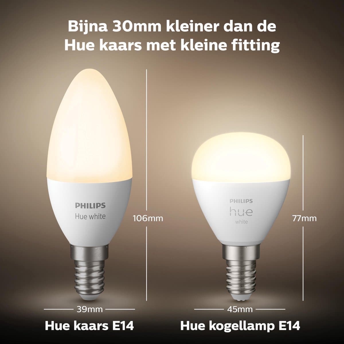 Philips Hue Starterspakket - E14 - met 2 Kogellampen - Warmwit Licht - Incl. 1 Hue Bridge - Hue White thumbnail 5