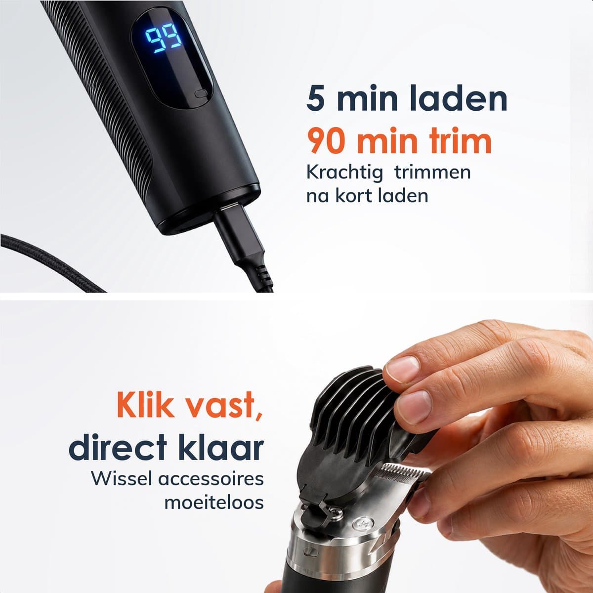 UltraEdge Trimmer voor mannen - 5 in 1 Lichaam & Baard - Incl. hulpstukken - Bodygroomer - Scheer apparaat - Voor lichaam, schaamstreek en gezicht - Skoov thumbnail 4