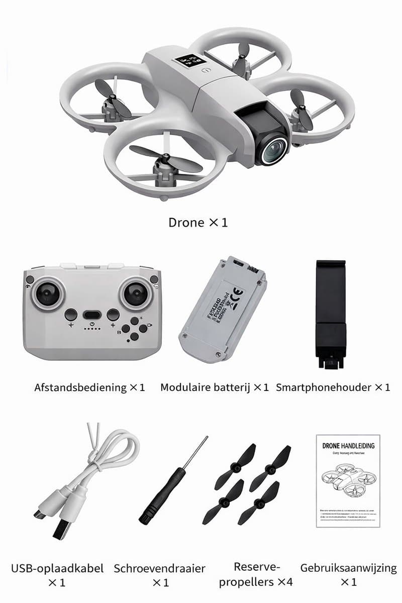 Drone met HD-Camera - Quadcopter - LED - Beschermde Propellers thumbnail 6