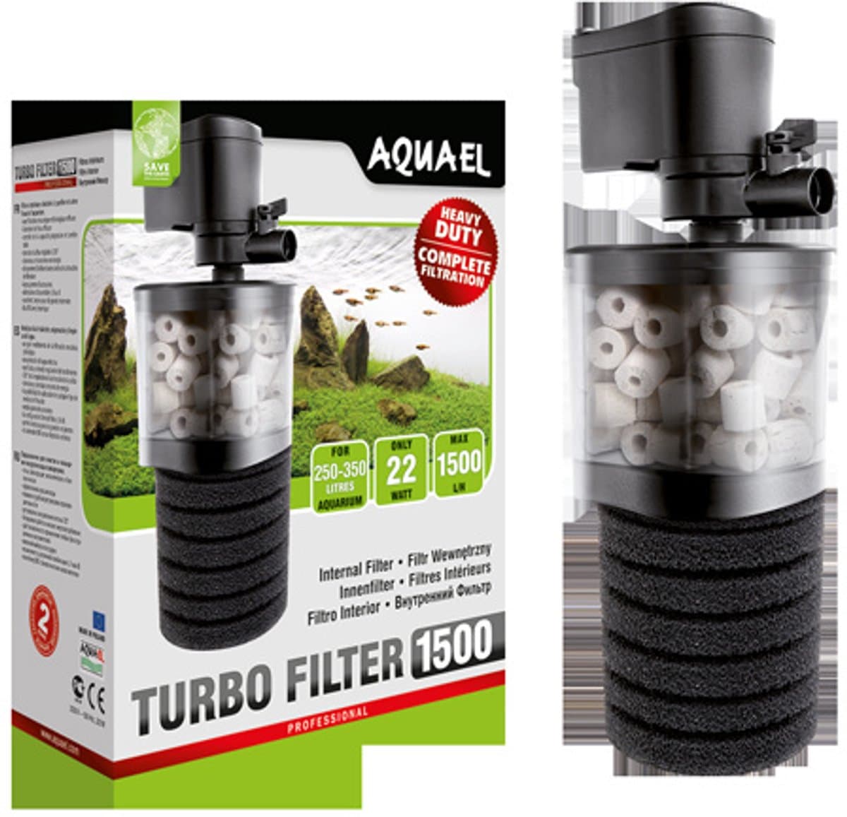 Aquael turbo filter 1500 - Aquarium binnen filter - voor Aquaria tot 350 liter thumbnail 5