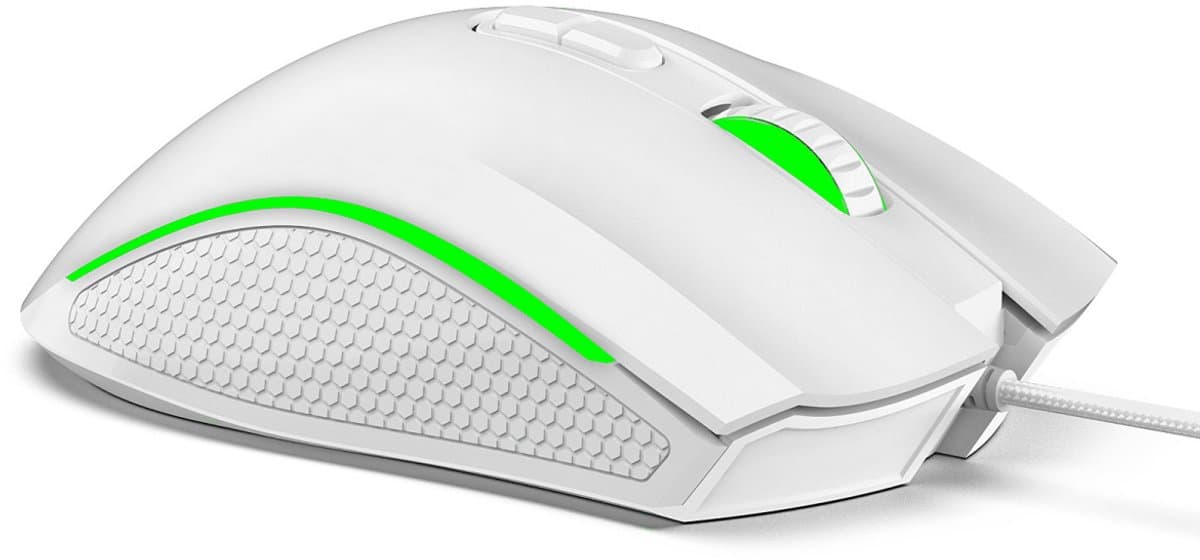 HXSJ A869 Bedrade Gaming Muis – 3200 DPI – RGB Verlichting – Ergonomisch – Programmeerbare DPI – USB Gaming Mouse – Wit thumbnail 3