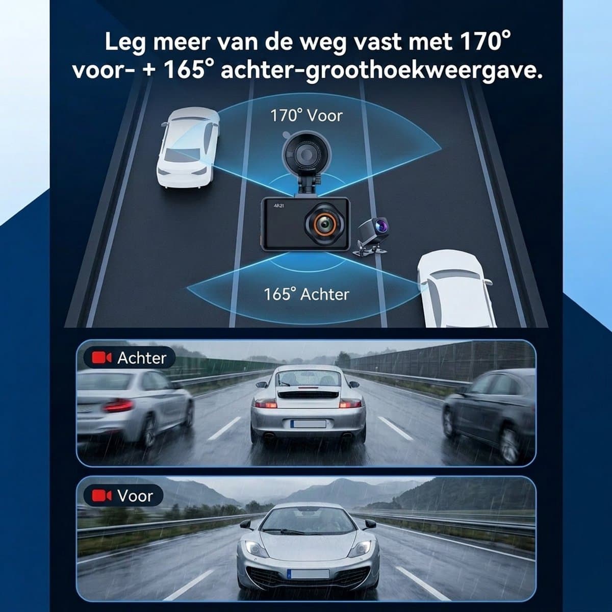 Fokelyi-Dashcam 4K -Dashcam Voor Auto- Wifi & GPS - Nachtzicht - Dual Dashcam - G-Sensor- Ultra 4K- incl. 64GB SD kaart thumbnail 7