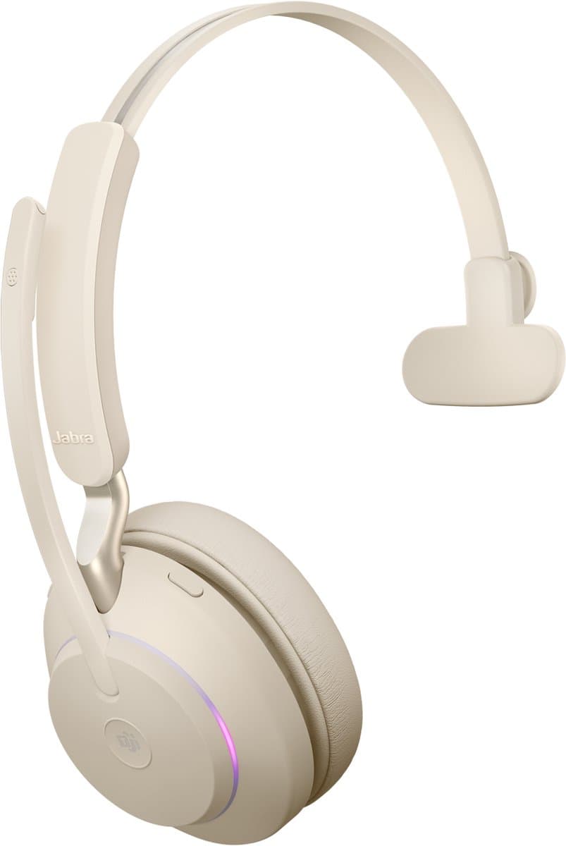 Jabra Evolve2 65 Link380c MS Mono - Bluetooth Headset - Draadloos - On-Ear - Beige thumbnail 3