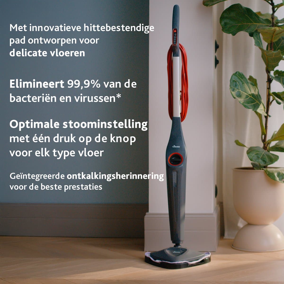 Vileda Steam Plus Pro - Stoomreiniger - Perfect voor delicate vloeren - Met 4 stoominstellingen thumbnail 4