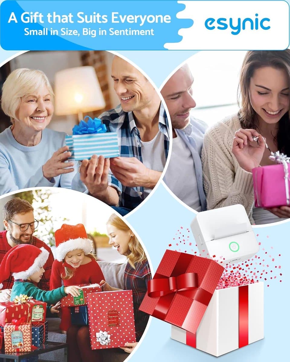 Mini printer voor mobiel – Bluetooth stickerprinter – Draagbare thermische printer zonder inkt – Voor foto’s, notities & labels – Inclusief zelfklevend papier thumbnail 4