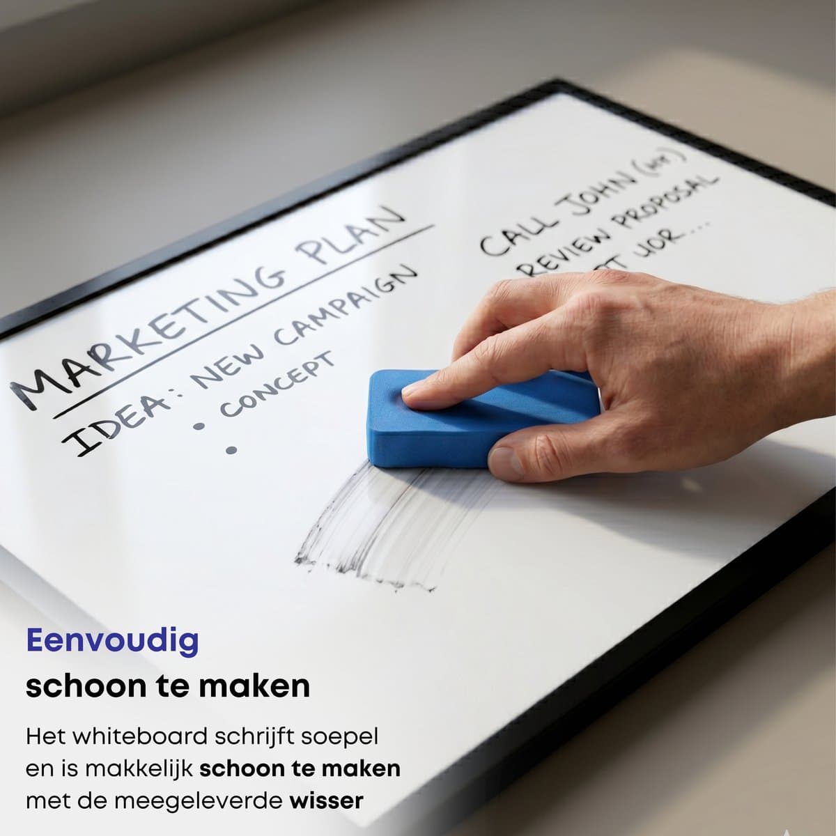 ACAZA Whiteboard - Magnetisch - 30 x 40 cm - Met Statief - Magneetbord - Weekplanner - Inclusief 8 Magneten, 4 Stiften, Wisser en Pennenbakje - Weekplanner Whiteboard - Maandplanner - Memobord thumbnail 7