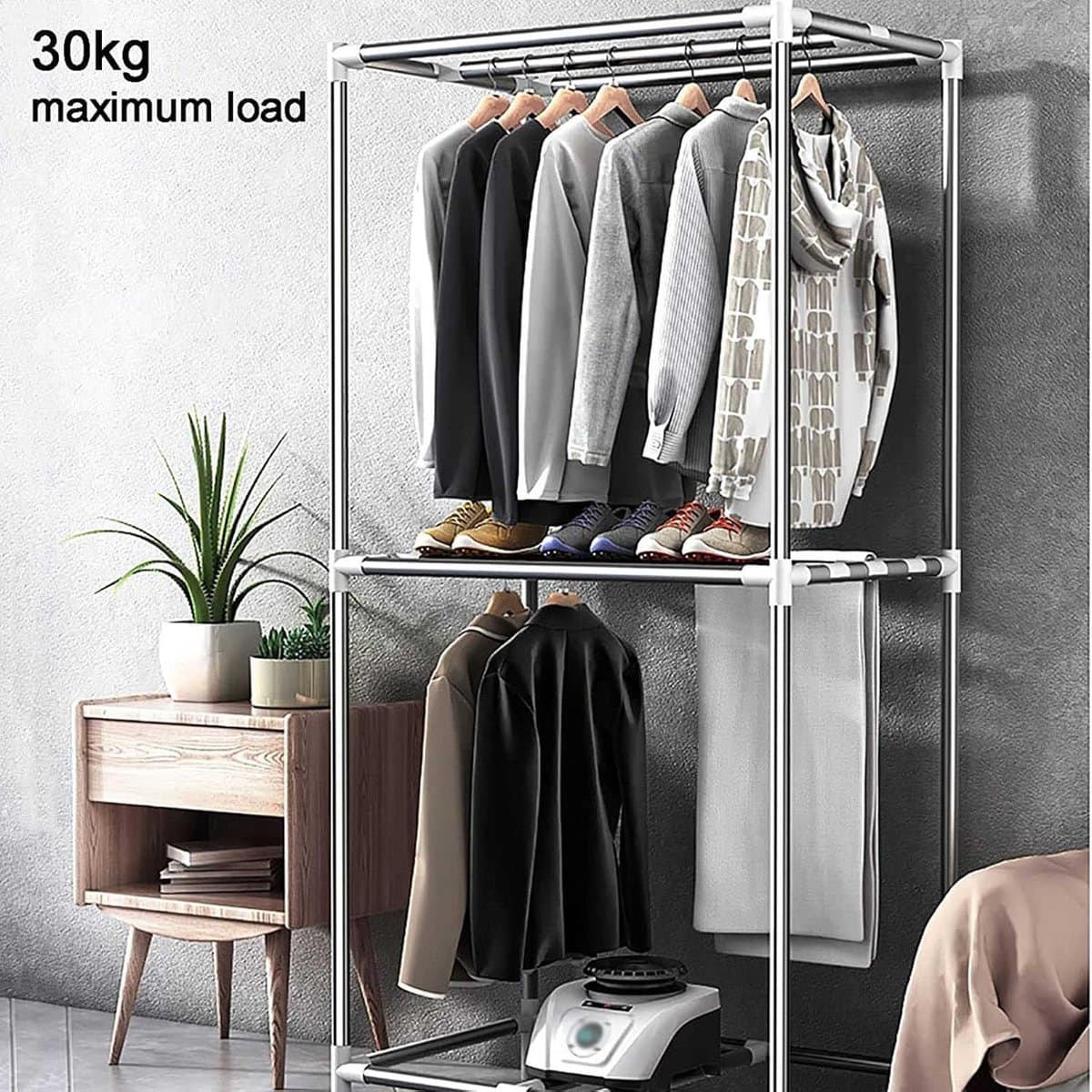 Elektrisch Droogrek - Kledingdroger Wassen - Snel Kleding Drogen - Dubbellaags Model - 70x43x140cm thumbnail 6