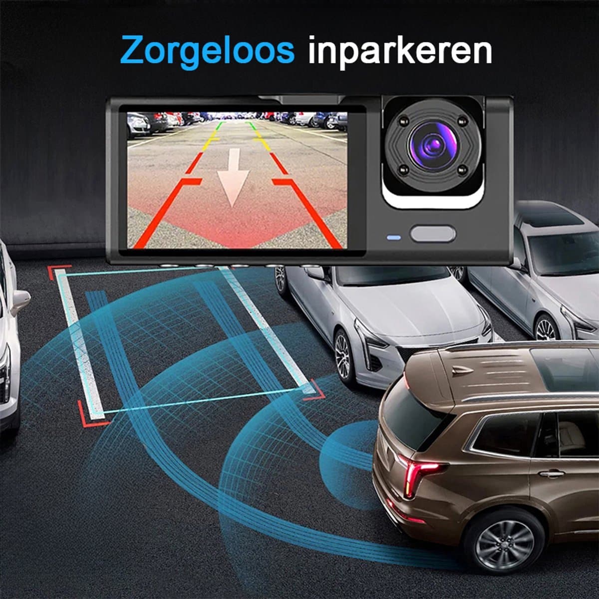 Tech Essentials® Dual Dashcam S1-Wifi Voor Auto - Met Achteruitrijcamera Universeel - Full HD - Met 64GB Micro SD-Kaart - Met Nachtzicht - APP | Voor En Achter thumbnail 7