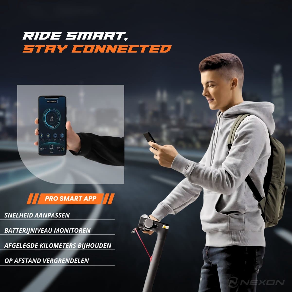 Nexon Nexon Pro E-Step: 25 km/u, 35km bereik, app thumbnail 5