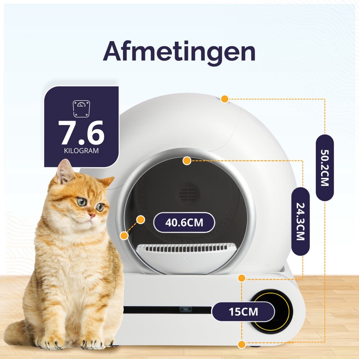 Viervoeter Fresh - Automatische Kattenbak – Zelfreinigend – incl Drinkfontein, Matje en 3 rollen Opvangzakjes thumbnail 3