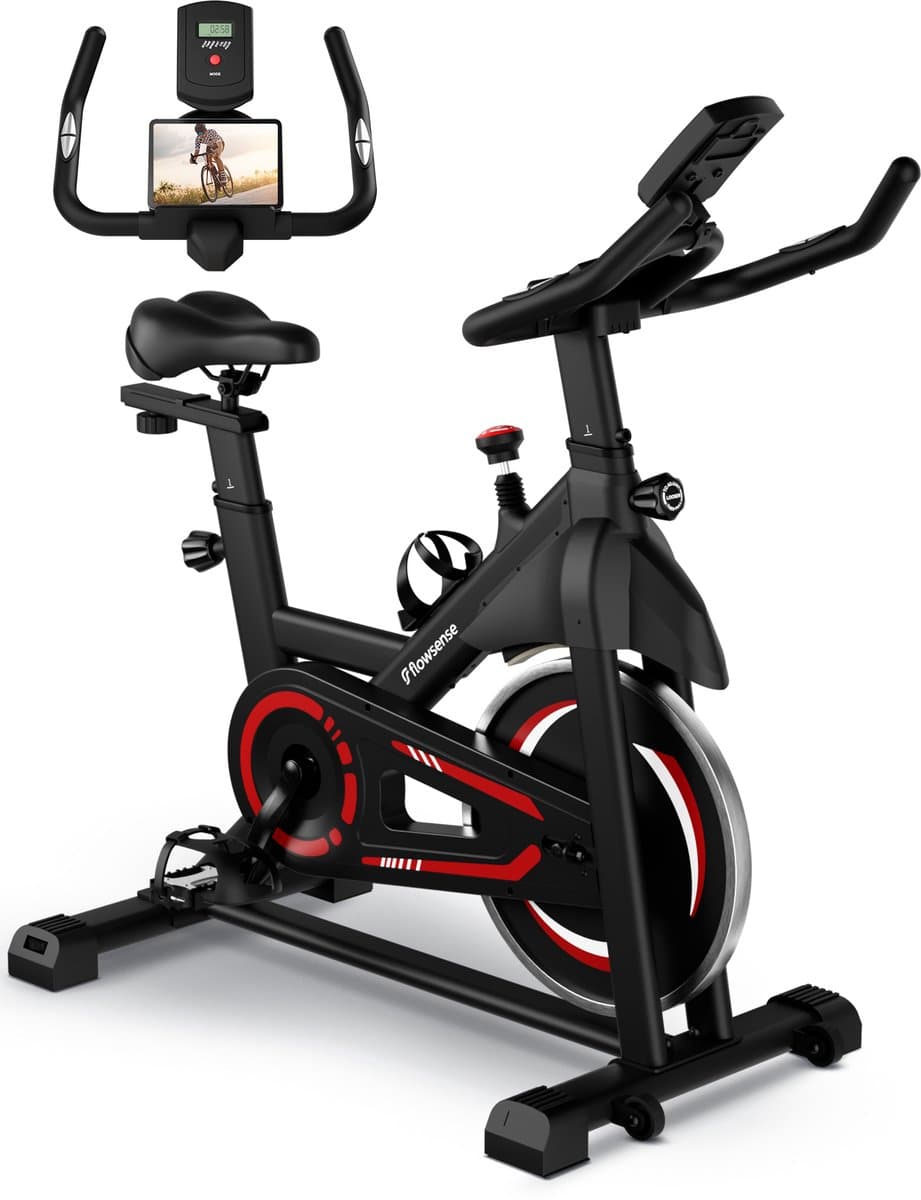 Flowsense Hometrainer Velair One - Fitness Fiets - Home Trainer met Magnetische Weerstand - Hometrainers Spinningfiets - 3KG Vliegwiel - Incl. Tablethouder