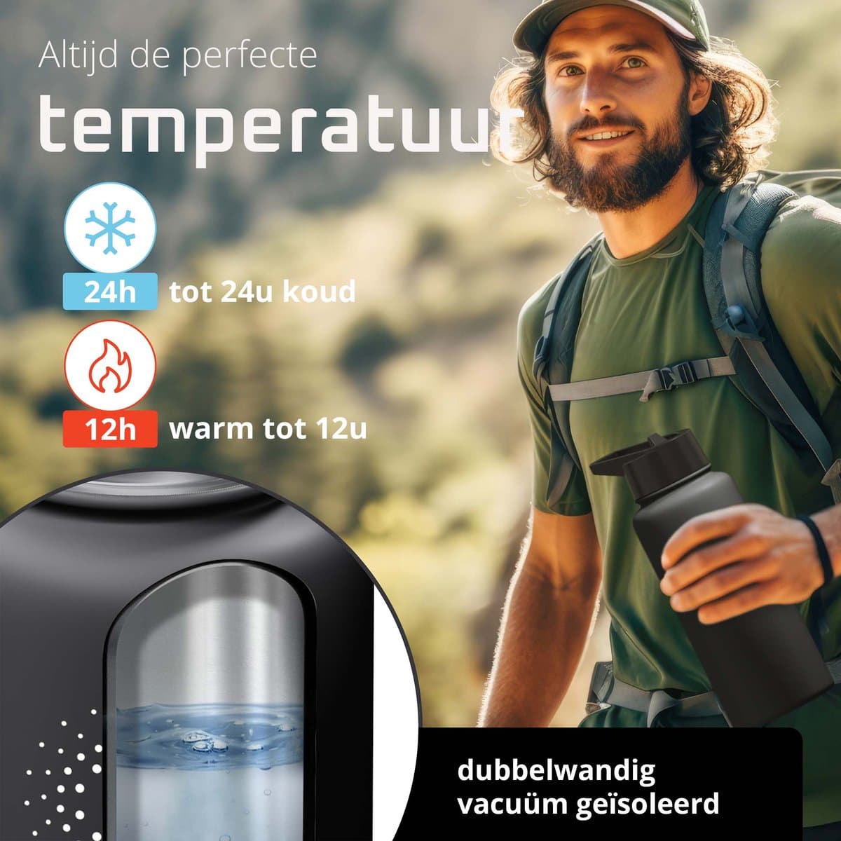 bemaxx ACTIVE FLASK 950 ml met drie drinkdoppen thumbnail 7