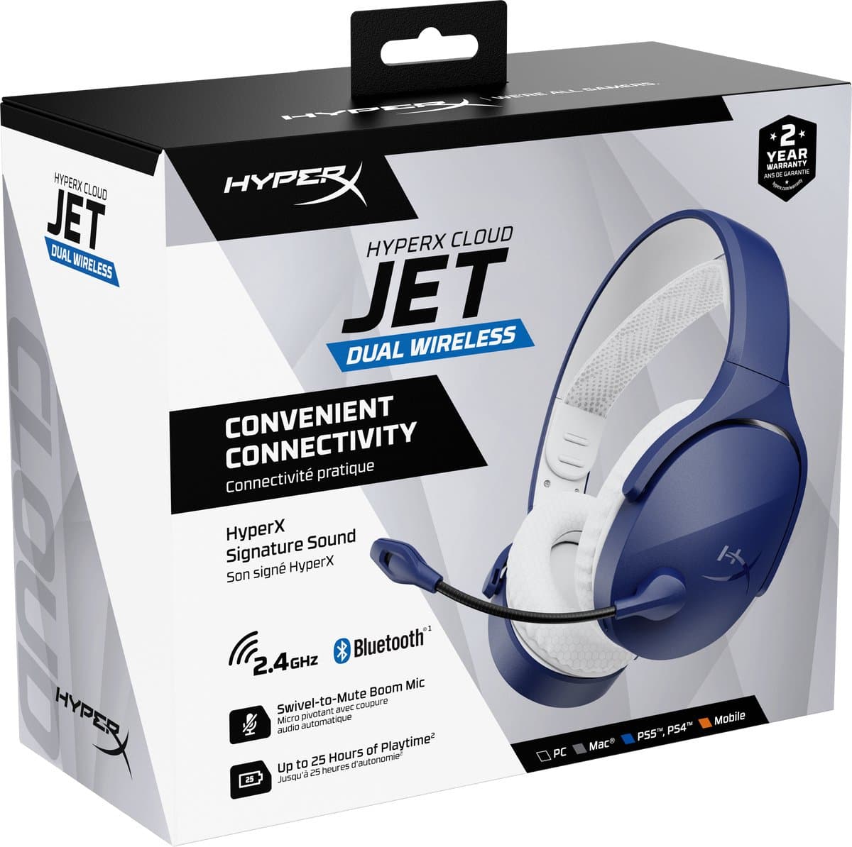 HyperX Cloud Jet - Draadloze Gaming Headset - Blauw - PS4/PS5, PC & Nintendo Switch thumbnail 6