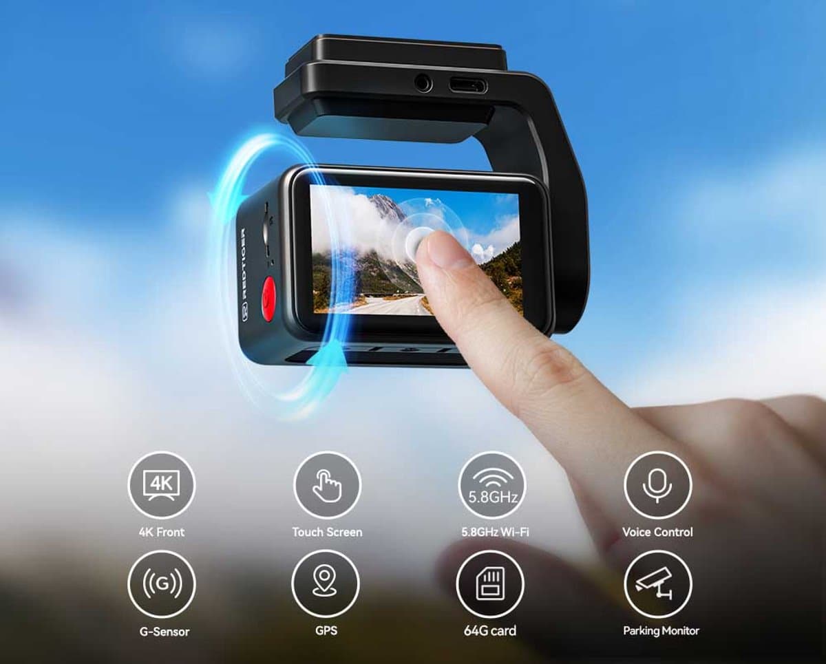 Redtiger F4 Pro 4K Touch Wifi Gps 2CH 128gb dashcam - Sony Starvis 2 sensor - 2,2 inch touchscreen Lcd - Wifi - Gps - Parkeermodus - 4K + Full HD resolutie - 128gb Micro SD kaart - dashcam voor auto thumbnail 7