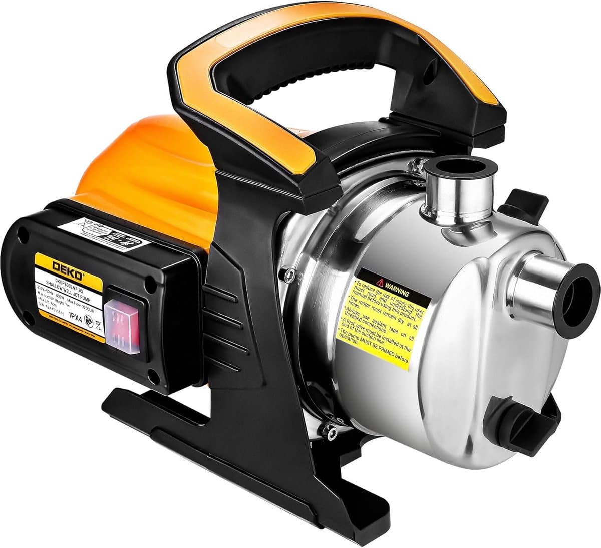 Draagbare Waterpomp 800W met Drukverhogend Systeem voor Tuin en Irrigatie thumbnail 8