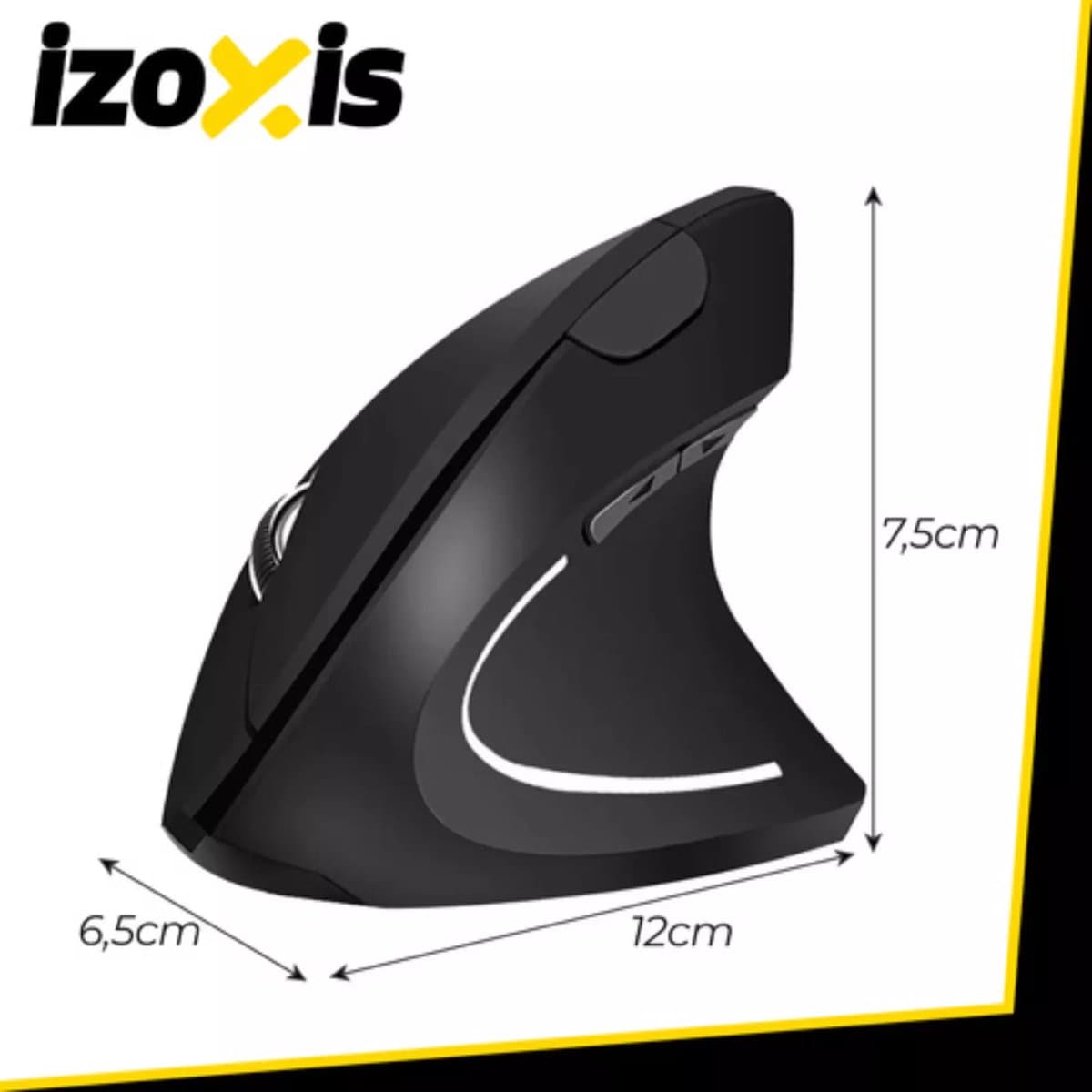 Izoxis draadloze verticale muis – ergonomisch en comfortabel – met USB-ontvanger thumbnail 2