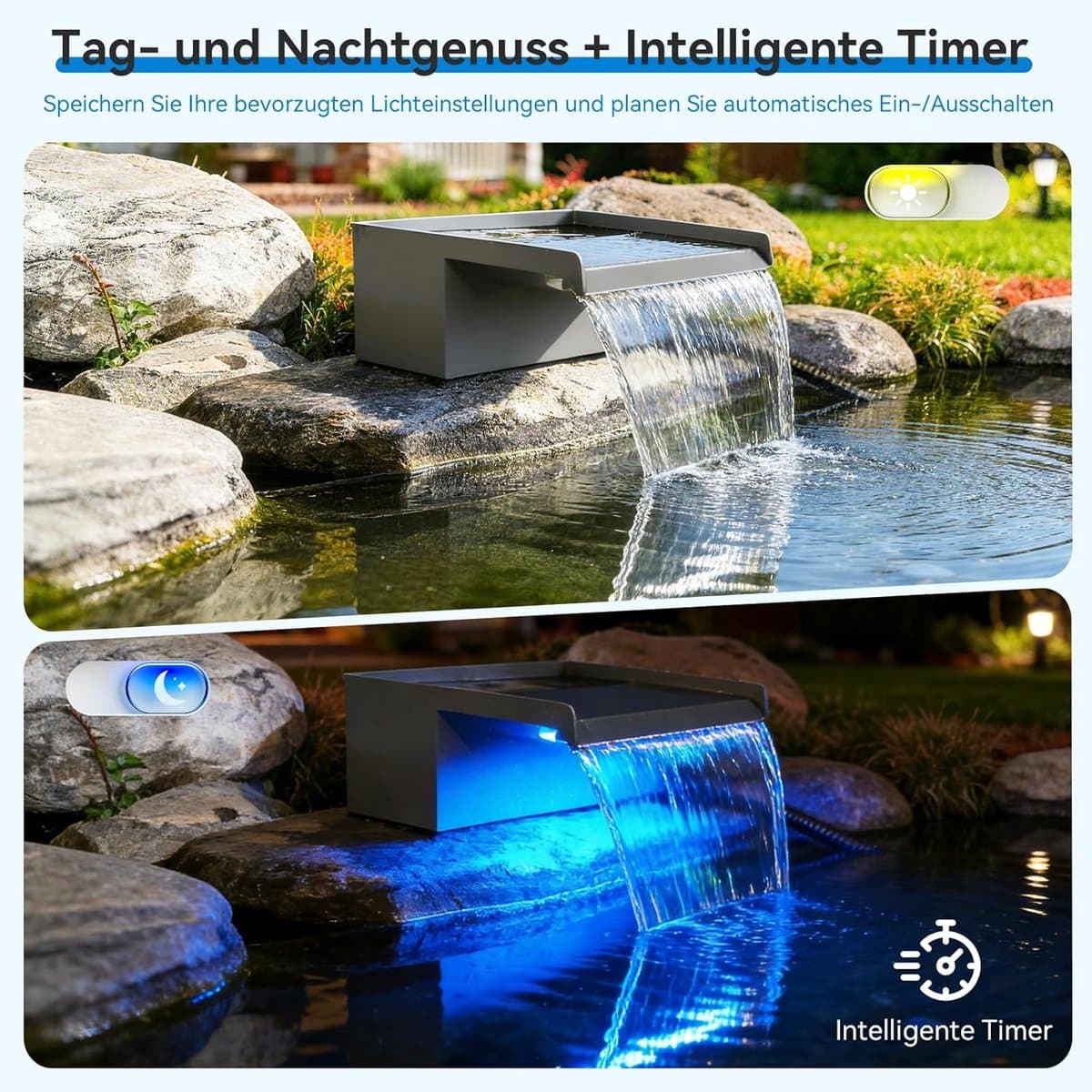 POPOSOAP Vijververlichting-4-in-1 warmwitte onderwater-ledspot-IP68-waterdichte tuinverlichting-dompelspots voor vijver-tuin-terras-fontein-zwembad en waterval[Energieklasse C] thumbnail 8