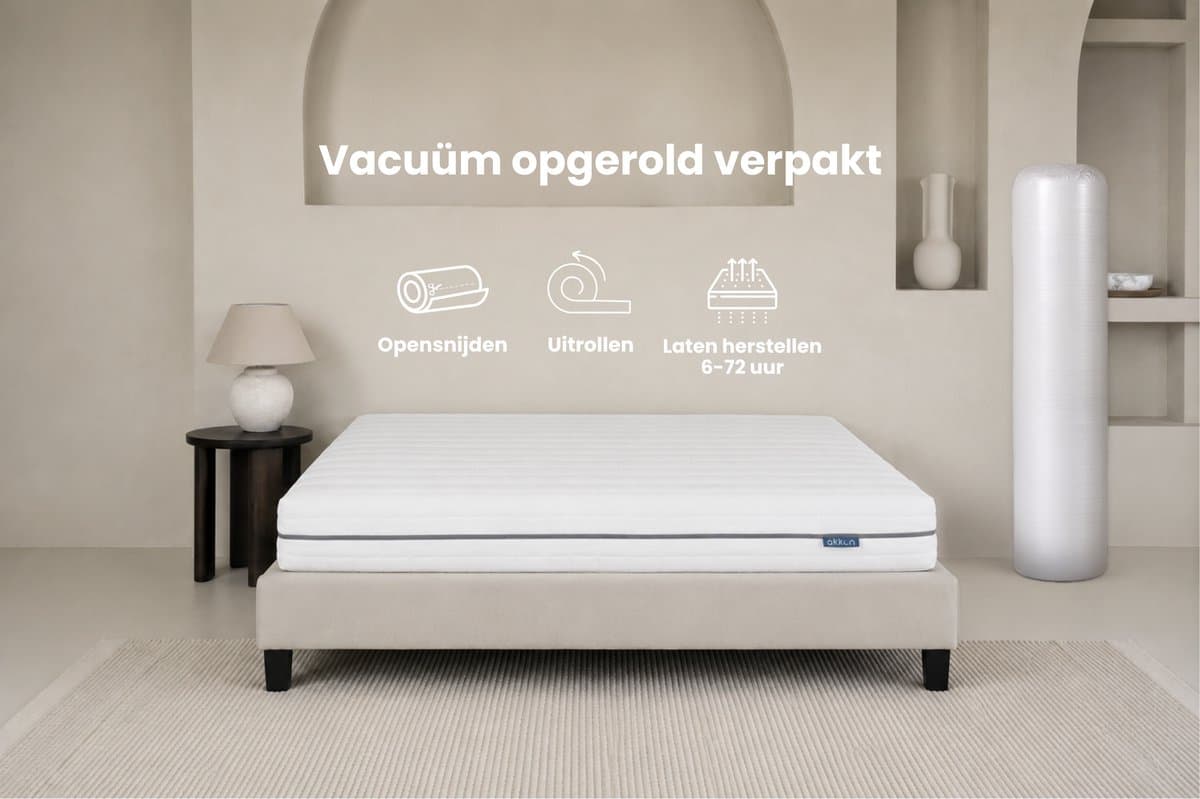 Akkon® Koudschuim Matras 160x200 - 20 cm dik | Orthopedisch - Hybrid Koudschuim HR45 - Premium Kwaliteit - 50 nachten proefslapen thumbnail 7