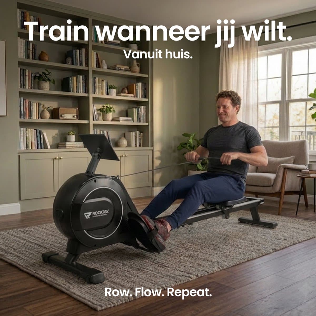 Rockerz Roeitrainer - Roeimachine met App & Bluetooth - Magnetisch Roeiapparaat met 32 Weerstandsniveaus - Extra Lange Rail thumbnail 6