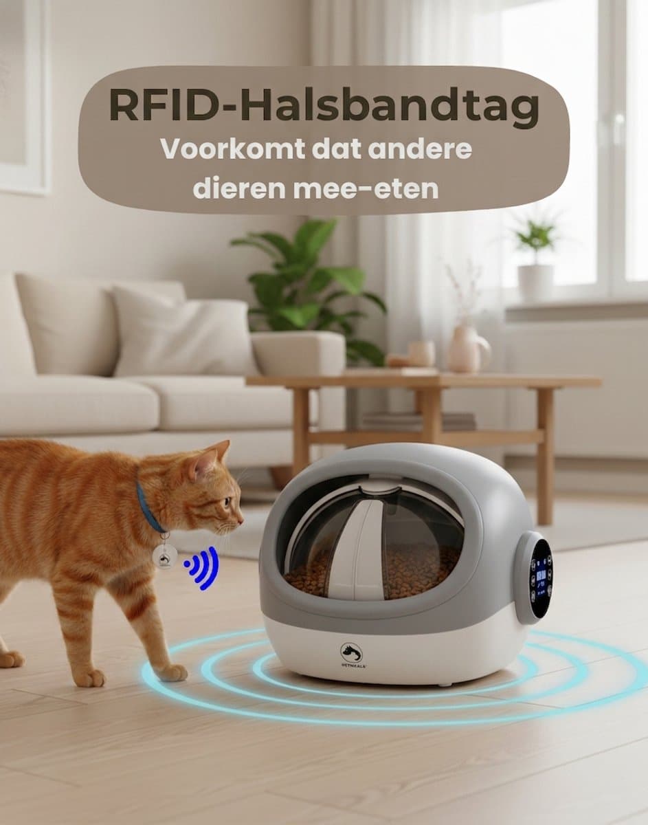 PetMeals® - Halsband Chip Voerdispenser - RFID - Automatische Voerbak Kat - Voerautomaat met Chip voor Halsband - Voerbak thumbnail 2
