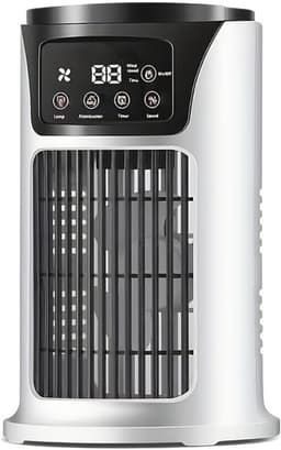 Productfoto van Fly & Plug Draagbare airco, luchtbevochtiger en ventilator met sfeerverlichting