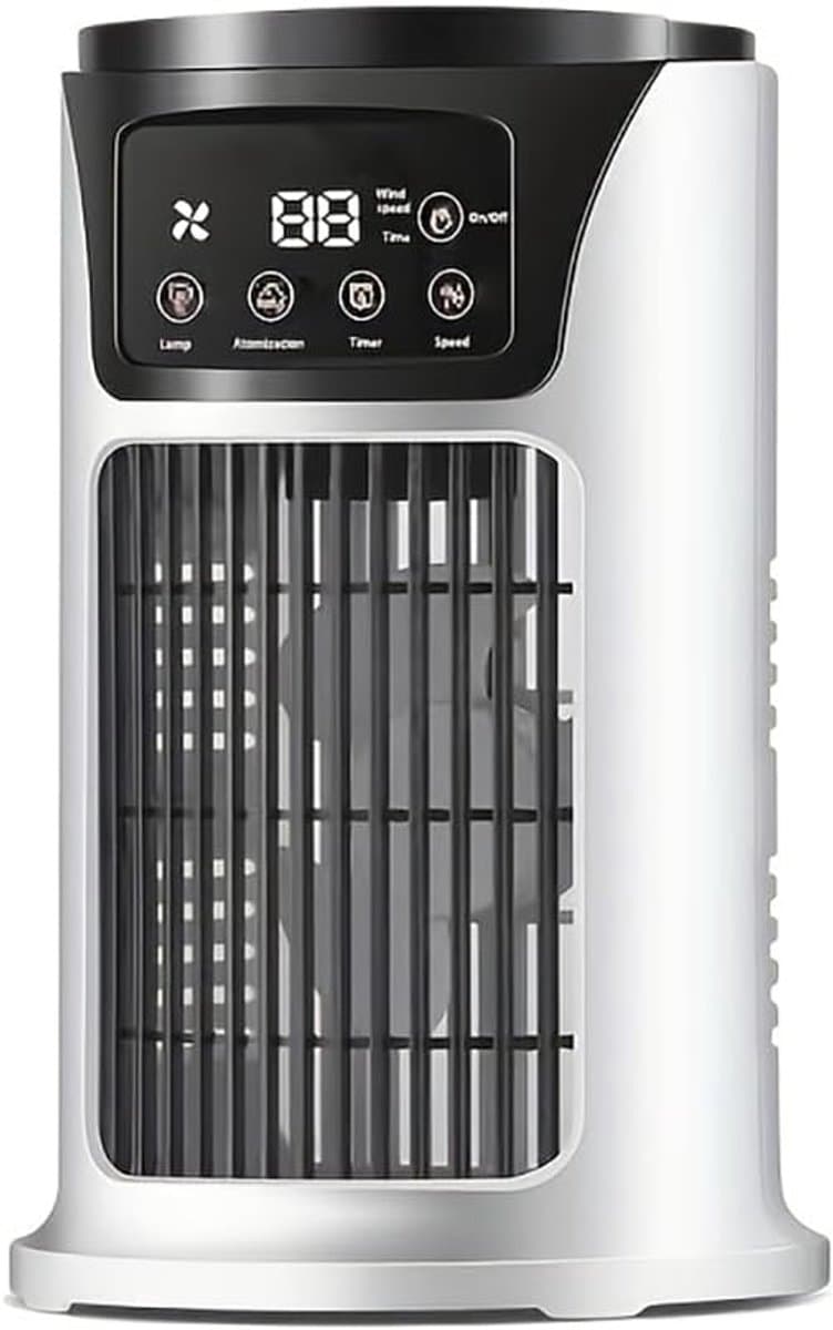 Draagbare airco, luchtbevochtiger en ventilator met sfeerverlichting – USB-koelunit (3-in-1-functie); onmisbare draagbare USB-koeler/ventilator voor kantoor en thuisgebruik - afbeelding 1